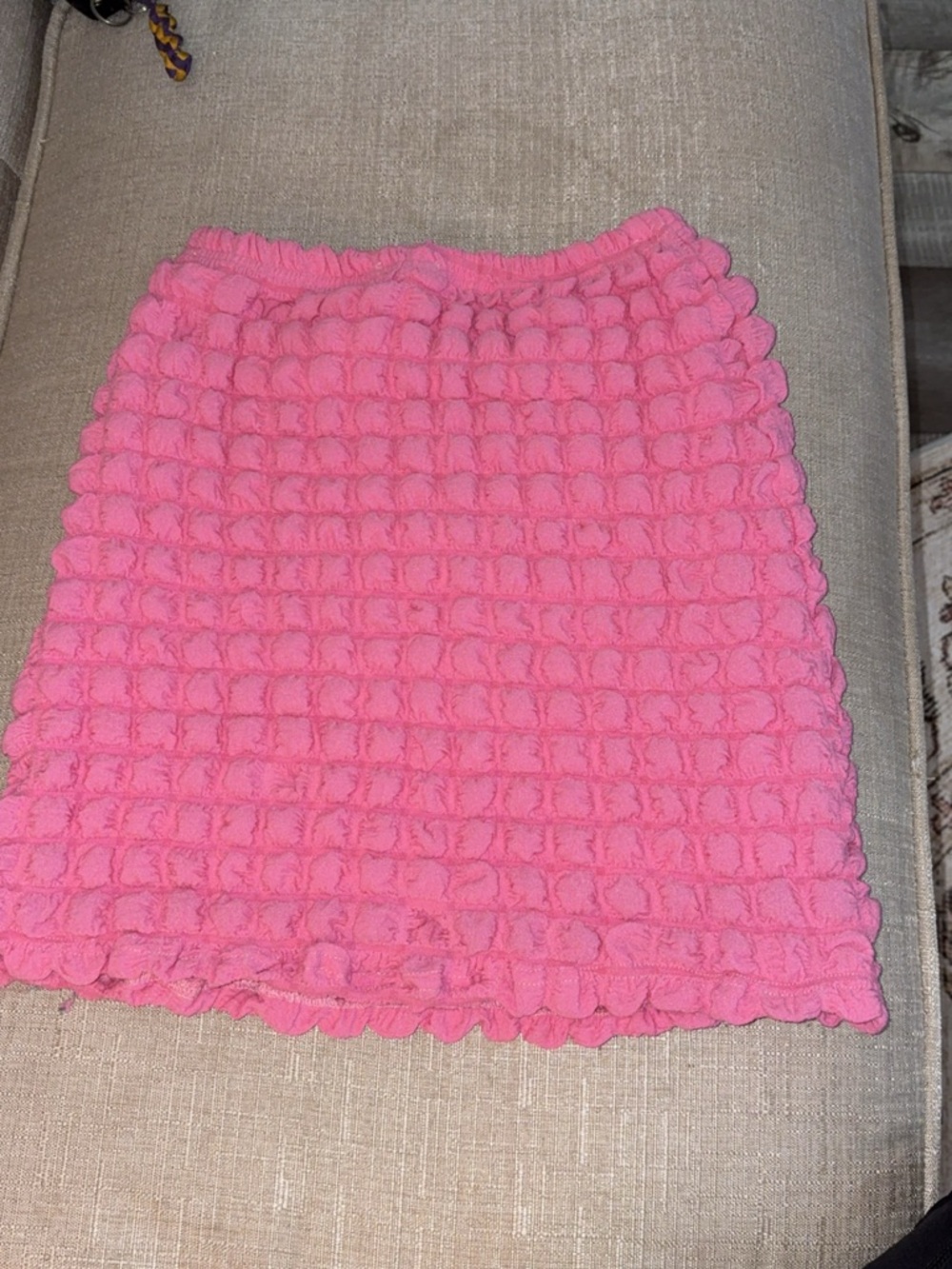 entro Pink Ruffle Grid Mini Skirt - Picture 3 of 3
